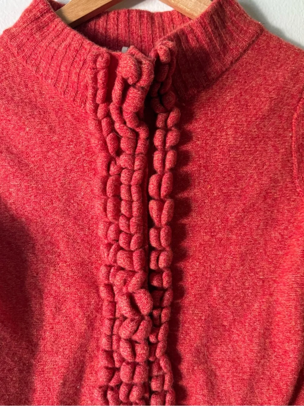 Anthropologie Moth Coral-Red Floating Sparks Cardigan